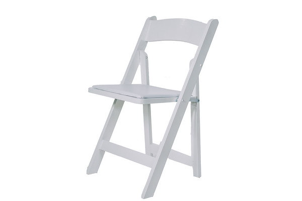 White wood folding chairs